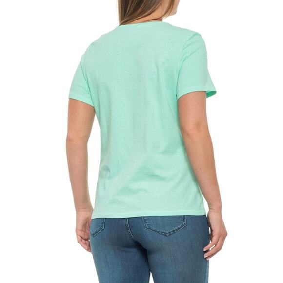 Life is Good Cat Crusher Shirt Womens Short Sleeve Sz Large Green - Picture 6 of 8